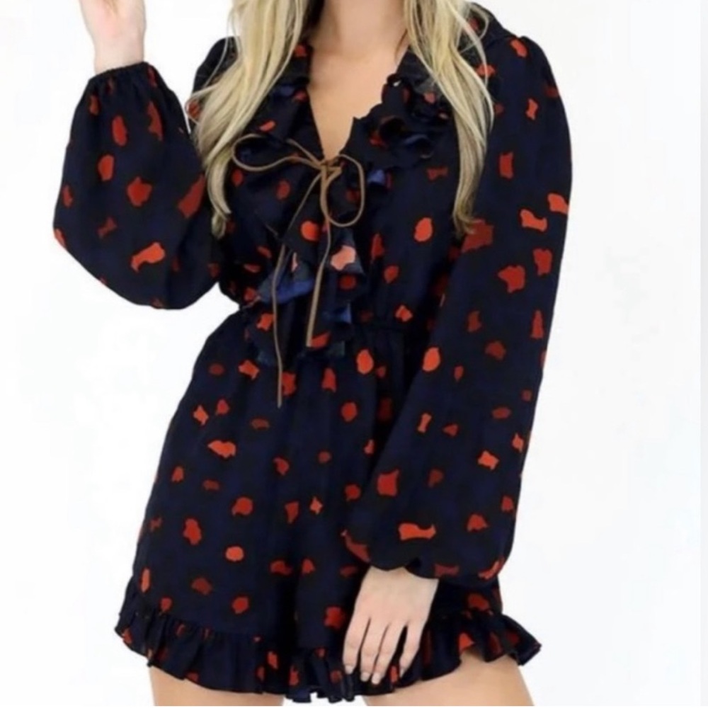 Judith March Leopard Navy Romper